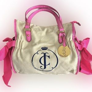 JUICY COUTURE HANDBAG HOT PINK AND OFF WHITE